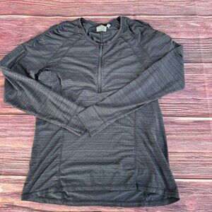 Pre-Owned Athleta Long Sleeve 1/3 zip Workout Top Dark Gray Size XL
